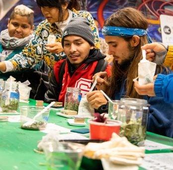 students and herbs
                  