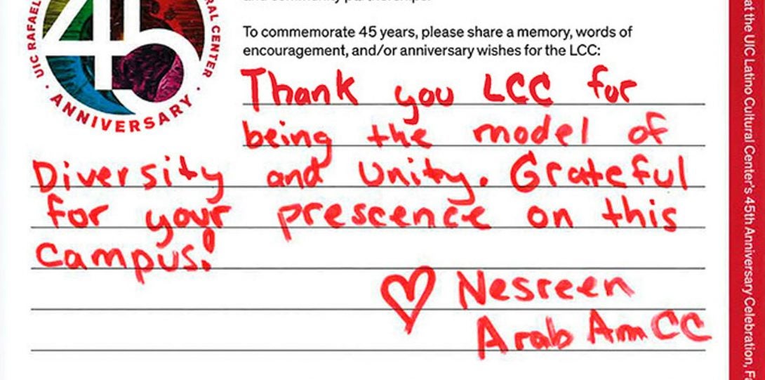 A heartfelt message left by a community member
